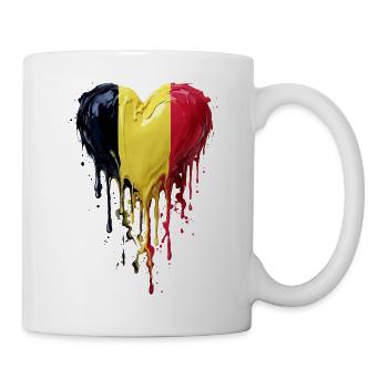 Tropfendes Belgien-Herz - Tasse - Weiß - Rechts