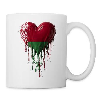 Tropfende Herzflagge von Belarus - Tasse - Weiß - Rechts