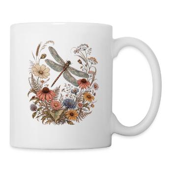 Floral Dragonfly Vintage Garden - Mug - white - Right