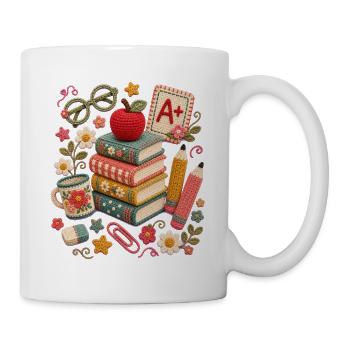 Knitted School Supply Stack - Mug - white - Right