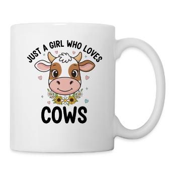 Kuhliebe: Mädchenherz im Kuh-Motiv - Tasse - Weiß - Rechts
