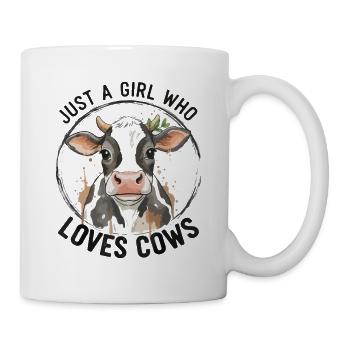 Amour des vaches – La fille aime les vaches - Mug blanc - blanc - Droite