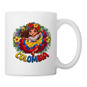Colombia Folkloric Flower Girl - Mug - white - Right