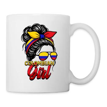 Mädchen Kolumbianische Flagge Kolumbien - Tasse - Weiß - Rechts