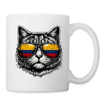 Katze Kolumbianische Flagge Kolumbien - Tasse - Weiß - Rechts