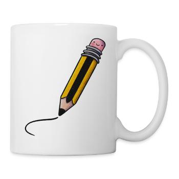Freundlicher Kawaii Bleistift - Tasse - Weiß - Rechts