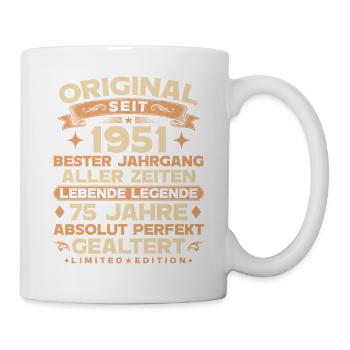 Original 1951 Jahrgang Legende 75. Geburtstag - Tasse - Weiß - Rechts