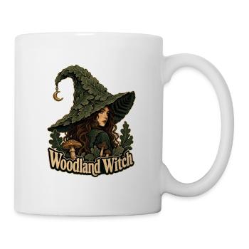 Dark Woodland Witch, Woodland Witch Leaf Hat Cresc - Mug - white - Right