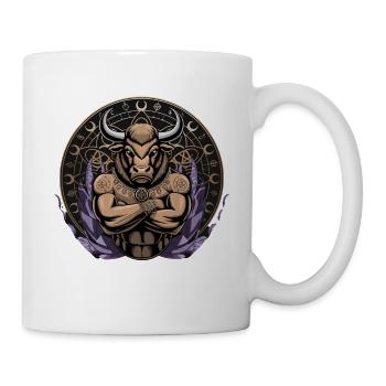 Mystic Taurus Zodiac Taurus Esoteric Symbol - Mug - white - Right