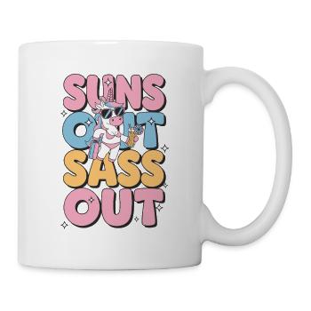 Suns Out Sass Out Unicorn Summer Beach Vacation - Mug - white - Right