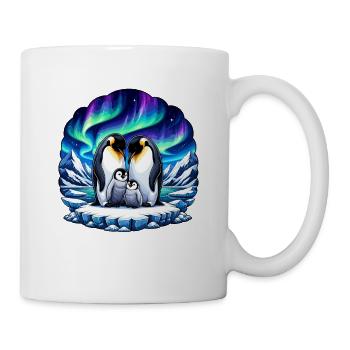 Polar family under Northern Lights - Mug - white - Right