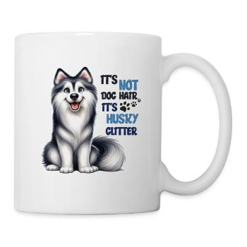 Husky-Glitzer-Lustiges Husky-Hundeliebhaber-Design-Merch - Tasse - Weiß - Rechts