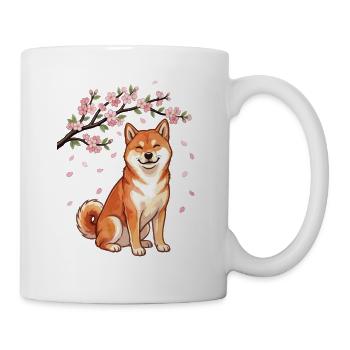 Shiba Inu Cerisier Fleurs Sakura Doge - Mug blanc - blanc - Droite