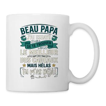 Beau-Papa Humour Meilleur Cadeau Fête Des Pères - Mug blanc - blanc - Droite