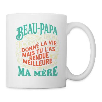 Beau-Papa Humour Cadeau Fête Des Pères Retro - Mug blanc - blanc - Droite