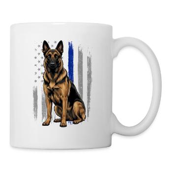Drapeau américain de la ligne bleue malinois belge - Mug blanc - blanc - Droite