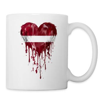 Tropfendes Herz in Lettlandflagge - Tasse - Weiß - Rechts