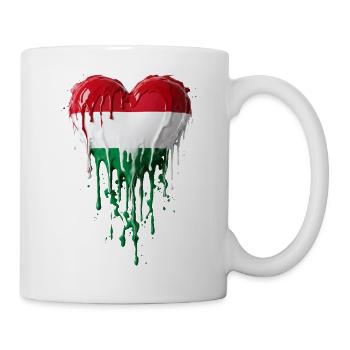 Herz mit ungarischer Flagge - Tasse - Weiß - Rechts