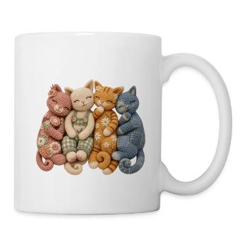 Häkel-Katzenliebhaber-Geschenk - Tasse - Weiß - Rechts