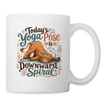Yoga-Kuh-Abwärtsspirale - Tasse - Weiß - Rechts