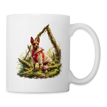 Pinscher Forest Explorer Hund - Tasse - Weiß - Rechts