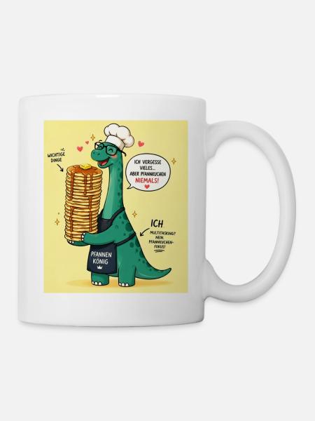 PfannenKönig Dino Pancake - Tasse - Weiß