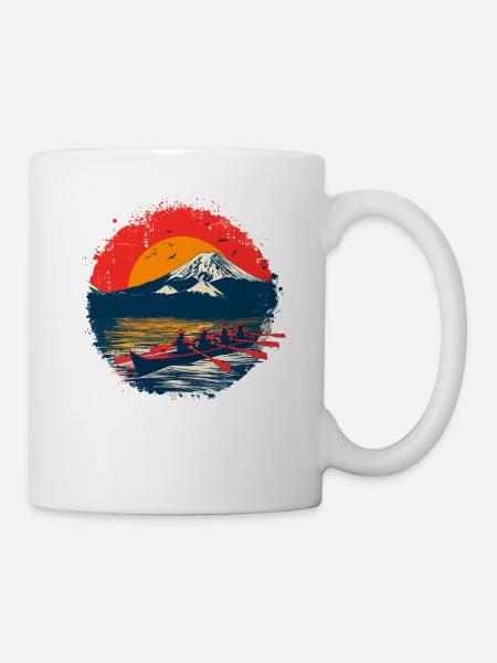 Rudern Illustration - Tasse - Weiß