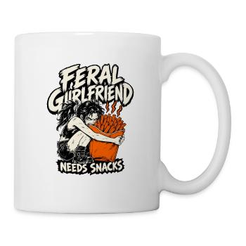 Feral Girlfriend Needs Snacks, Unhinged Girlfriend - Mug - white - Right