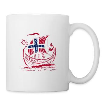 Norway Norge Fjords Scandinavian Ro Viking ship - Tasse - Weiß - Rechts