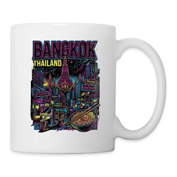 Bangkok NeonstadtThailand Signage & Streetfood - Tasse - Weiß - Rechts