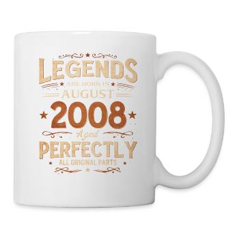 18. Geburtstag Geschenk Mann Legende August 2008 - Tasse - Weiß - Rechts