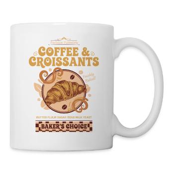 Frühstück Kaffee Brunch Speck Pfannkuchen Essen Lustig - Tasse - Weiß - Rechts