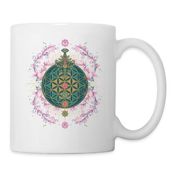 Spiritualité Géométrie Sacrée Fleur de Lotus Zen - Mug blanc - blanc - Droite