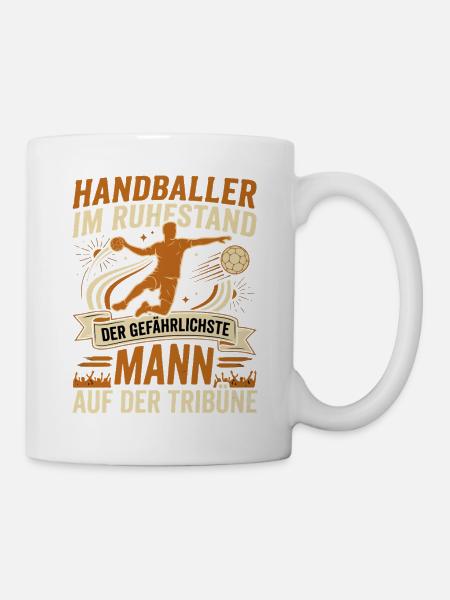 Handballer im Ruhestand: Gefährlichster Mann - Tasse - Weiß