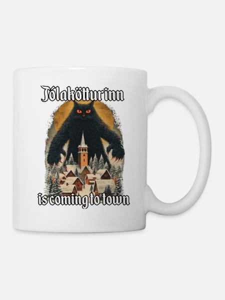 Jólakötturinn Yule Cat Isländische Weihnachtskatze - Tasse - Weiß