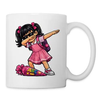 Dabbing ABC-Schützin schwarze Haare - Tasse - Weiß - Rechts