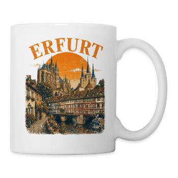  Vintage Erfurt Skyline historische Straßenansicht - Tasse - Weiß - Rechts