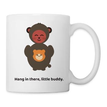 Süßes Punch the Monkey virales Meme-T-Shirt - Tasse - Weiß - Rechts