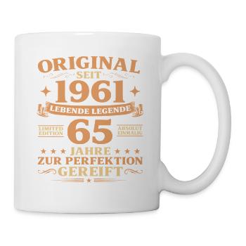 Original Baujahr 1961 geboren 65. Geburtstag - Tasse - Weiß - Rechts