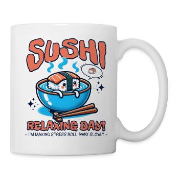 Sushi Relaxing Day Cute Food - Mug - white - Right