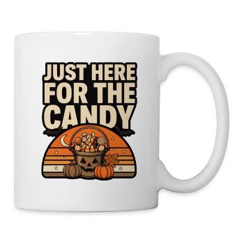 Halloween-Süßigkeiten – Nur hier wegen der Süßigkeiten - Tasse - Weiß - Rechts