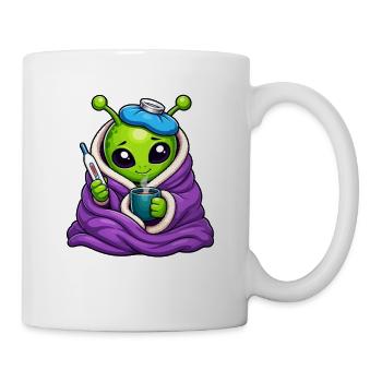 Kuscheliger Alien Schnupfen Cozy - Tasse - Weiß - Rechts