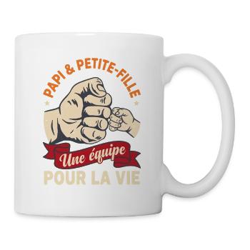 Grandpa and Granddaughter Team for Vintage Life - Mug - white - Right