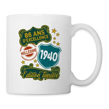 86 Ans Millésime 1940 Edition Limitée Anniversaire - Mug blanc - blanc - Droite