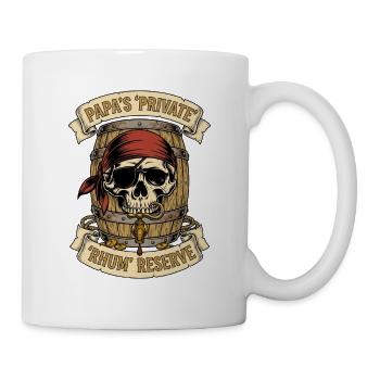 Papa Private Rum Reserve Pirate Vintage - Tasse - Weiß - Rechts