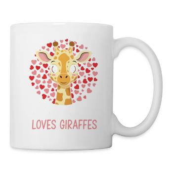 Girl Loves Giraffes Heart Illustration - Mug - white - Right