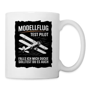  Modellflug Test Pilot Falls Ich Mich Ducke - Tasse - Weiß - Rechts