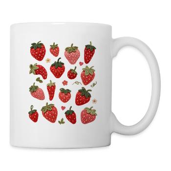 Seize fraises au crochet uniques - Mug blanc - blanc - Droite