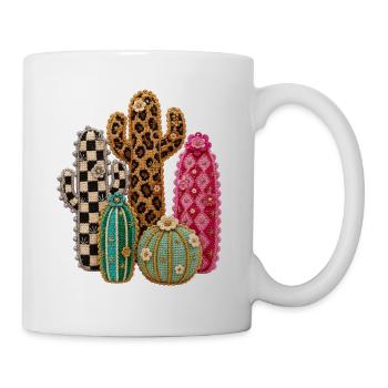 Kakteen-Gartenkakteen - Tasse - Weiß - Rechts