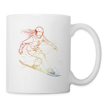 Vintage Snowboarding Girl - Mug - white - Right